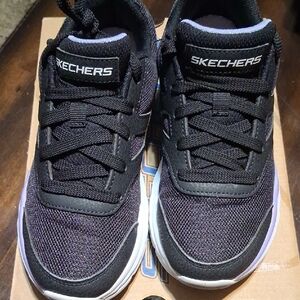 Skechers Kids Black and Purple Sneakers